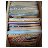 Box of Vintage Car Manuals and Magazines **