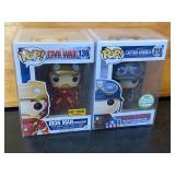 Funko Pop Iron Man Unmasked & Captain America **
