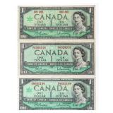 Lot 3 Bank of Canada One Dollar - 2 x 1967 1 x 195