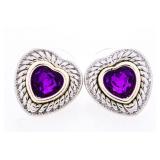 MX Collection - Heart Shape Stud Earrings Bezel Se