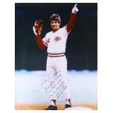 Pete Rose Signed 30x40 Reds Poster With Extensive