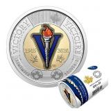 RCM Roll of Canada $2 Coins End of World War 75 Ye