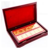 24kt Gold Leaf Lunar Calendar Stamps, Mahogany Dis