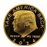 24kt Gold Overlay - Trump 2024, Medallion