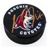 Pheonix Coyotes Logo Puck -Rookie Year - Autograph