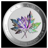 One-Kilogram Fine Silver Hologram Coin - Maple Lea