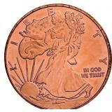 Walking Liberty /Eagle .999 Fine Pure Copper Round