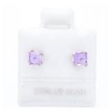 925 Sterling Silver .70 ct Genuine Amethyst Stud E
