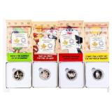 Looney Tunes - Set 4 Fine Pure Silver $10.00 Coins