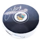 Chicago Black Hawks Logo Puck, Autographed 'Patri