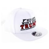 DONALD TRUMP Ball Cap Snap back White 'Bullets Wo