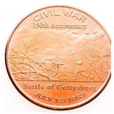 .999 Fine Pure Copper 1 oz. Rond - Battle of Getty
