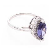 925 Sterling Silver Ring, Size 8, Marquis Shape Sa