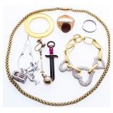 Estate - Lot of Jewellery, Gold Plated - Chain,Hea