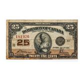 Dominion of Canada 1923 Twenty Five Cents M/S