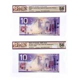 Canada, 2005, $10 Lot of 2 Single Note Replacement