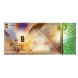 .9999 Fine 24kt Gold Fractional Bar in Note Carrie