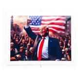 Donald Trump 11 x 14' Fine Art Giclee  - Flag
