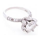 Solitaire Ring - (2.00ct) (VVS-D) RB w/Halo & Bead