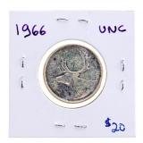 1966 Canada Silver 25 Cents UNC