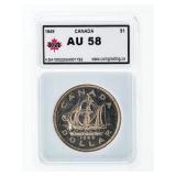 Canada 1949 Silver Dollar AU58 KSA