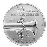 RCM 2011 .9999 Fine Silver $20 Coin - Canoe