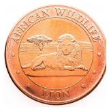 .999 Fine Pure Copper Round - 1 oz. African Wildli