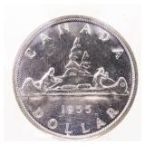 Canada 1955 Silver Dollar MS62 ICCS