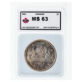 Canada 1963 Silver Dollar KSA MS63