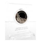 1976 Sterling Silver Peace Medal in Display