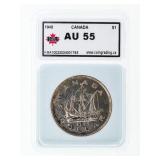 Canada 1949 Silver Dollar AU55 KSA