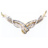 10kt Gold Hand Made Diamond Necklace- 17',79 Roun