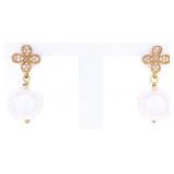 24kt GP Drop Pearl Earrings
