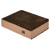 Amazon Basics Foam Pet Bed, Small, Brown Flannel