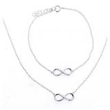 925 Sterling Silver Diamond Set 'Infinity' Desig