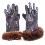 Preowned - Genuine leather Gloves Size 7.5 -Brown