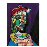 Picasso 11 x 14 Woman In Beret And Checkered Dress