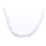 White Jade 6mm Bead Necklace, Choker Length