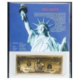 USA MISS LIBERTY 24kt Gold Gilded UNC Commemorativ