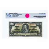 Bank of Canada 1937 $20 Choice UNC 63