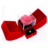 BEST WISHES - Preserved Rose w/ Spinner Top Ring,