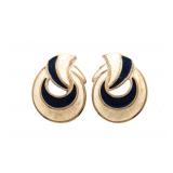 Vintage "Tirfari" Swirl Design Blue & Ivory Enam