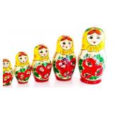 Hand Painted Wooden Russian Dolls Graduating in Si