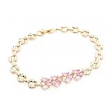 18ktkt BGO 12 Marquis Cut Pink Topaz Gemstone Brac