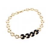 18ktkt BGO 12 Marquis Cut Blue Topaz Gemstone Brac
