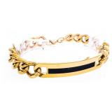 Gold Overlay/Stainless Steel ID Bracelet