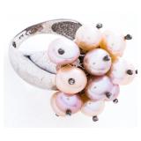 925 Sterling Silver Cluster of Pearls Ring