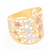18kt Gold Overlay Stacking Star Design Ring Size 8