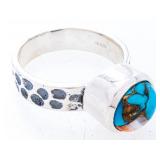 925 Sterling Silver Ring, Size 9 - Turquoise