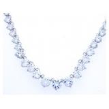 Silver Tennis Style Necklace, Graduating in Size C